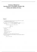 Introduction to Probability Models 12th Edition By Sheldon M. Ross (Solution Manual)