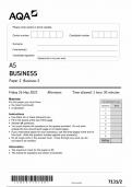 AQA AS BUSINESS QUESTIONS PAPER 2 QUESTION PAPER (7131/2 : BUSINESS 2) 2023