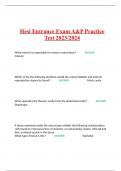 Hesi Entrance Exam A&P Practice Test