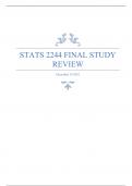 Comprehensive final exam review: EVERYTHING you need to know from student who got 96% in Stats 2244.  Includes notes from all prep 101 sessions.