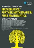 INTERNATIONAL ADVANCED LEVEL EDEXCEL INTERNATIONAL GCSE MATHEMATICS/ FURTHER MATHEMATICS/ PURE MATHEMATICS SPECIFICATION