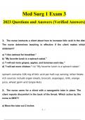 Med Surg 1 Exam 3 questions and answers latest 2023 - 2024 [100% correct answers]