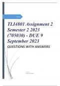 TLI4801 Assignment 2 Semester 2 2023 (705030) - DUE 9 September 2023