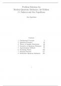 Modern Quantum Mechanics 3rd Edition By Sakurai, Jim Napolitano (Solution Manual)