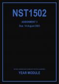 NST1502 Assignment 3 (2023) Year Module  [Due: 14 August 2023]