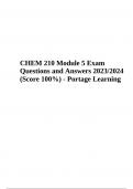 CHEM 210 Module Exam Practice Questions With Answers | Latest 2023/2024 - Portage Learning