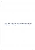 TEST BANK FOR Health Promotion Throughout the Life Span 10th Edition by Carole Lium Edelman Chapter 1-25