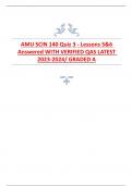 AMU SCIN 140 Quiz 3 - Lessons 5&6 Answered