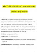 APCO Fire Service Communications Exam Study Guide questions and answers latest 2023 - 2024 [100% correct answers]