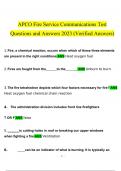 APCO Fire Service Communications Test questions and answers latest 2023 - 2024 [100% correct answers]