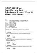 (NRNP 6635 Final Exam)Review Test Submission: Exam - Week 11 Rated 100% Correct.