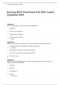 Nursing 6675 Final Exam Fall 2021 Latest (Updated) 2023