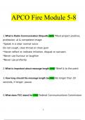 APCO Fire Module 5-8 questions and answers latest 2023 - 2024 [100% correct answers]