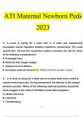 ATI Maternal Newborn Peds questions and answers latest 2023 - 2024 [100% correct answers]