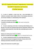 RN ATI Capstone Proctored Comprehensive Assessment Test A questions and answers latest 2023 - 2024 [100% correct answers]