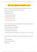 OB Final, Maternal Newborn ATI  | 2023 | 135 Questions with 100% Correct Answers | Updated & Verified | 50 Pages