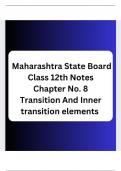 Maharashtra State Board Class 12th Science Notes Chapter No. 8 Transition and Inner transition