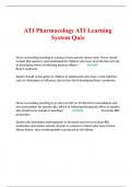 ATI Pharmacology ATI Learning System Quiz