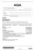 AQA 8132-1-GCSE BUSINESS-G-May23-Paper 1 Influences of operations and HRM on business activity