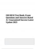 OB HESI Exam Questions With 100% Verified Answers | Latest Update 2023/2024 (GRADED)