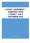 LCP4801 Assignment 1 Semester 2 2023 (738987) - DUE 4 September 2023