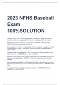 2023 NFHS Baseball  Exam  100%SOLUTION 