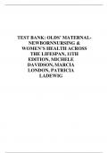 TEST BANK FOR OLDS’ MATERNAL NEWBORNNURSING & WOMEN’S HEALTH ACROSS THE LIFESPAN, 11TH EDITION, MICHELE DAVIDSON, MARCIA LONDON, PATRICIA LADEWIG | COMPLETE GUIDE CHAPTER 1-36 (2023/2024)