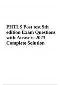 PHTLS Post Test 9th Edition | Exam Questions with Answers | Latest 2023/2024 | Complete Solution