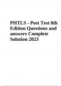 PHTLS - Post Test 8th Edition Questions With Answers | Complete Solution 2023/2024