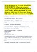 NUR 160-Hondros Exam 1, HONDROS NUR 160 EXAM 1, Spring hondros college Nursing 160, HONDROS NUR 160 EXAM 1, Hondros Nur160 exam 1, Nursing 160-Exam 1, Hondros- Nursing 160 exam 1 Questions and Answers 