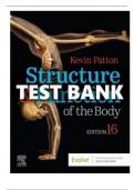 Structure and Function of the Body 16th Edition Patton Test Bank