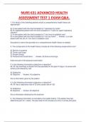 NURS 631 ADVANCED HEALTH  ASSESSMENT TEST 1 EXAM Q&A RATED A GUIDE.