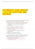 HESI RN EXIT EXAM VERSION1 [V1] 160 QUESTIONS ANDANSWERS