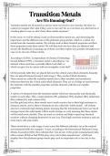 Essay on Transition Metals  (9CH0 - A Level Chemistry Edexcel) 