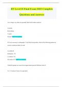 RT Level II Final Exam 2023 Complete Questions and Answers