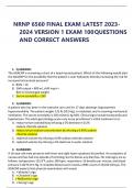 NRNP 6560 FINAL EXAM LATEST 2023-2024 VERSION 1 EXAM 100 QUESTIONS AND CORRECT ANSWERS 
