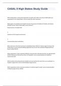 CASAL II High Stakes Study Guide with correct answers
