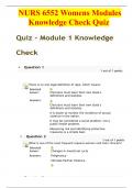 NURS 6552 Womens Modules Knowledge Check Quiz 