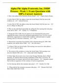 Alpha Phi Alpha Fraternity Inc, IMDP Process - Week 1. Exam Questions with 100% Correct Answers