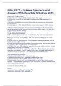 WGU C777 – Quizzes Questions And Answers With Complete Solutions 2023