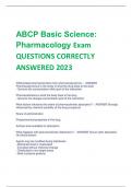 ABCP Basic Science:  Pharmacology Exam  QUESTIONS CORRECTLY  ANSWERED 2023