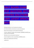 ABCP BOARD EXAM  TEST QUESTION WITH  VERIFIED SOLUTIONS  100% LATEST UPDATE  2023