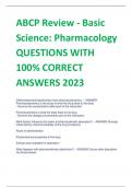 ABCP Review - Basic  Science: Pharmacology  QUESTIONS WITH  100% CORRECT  ANSWERS 20