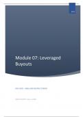 FINC 6670 Notes - MODULE 07: LEVERAGED BUYOUTS