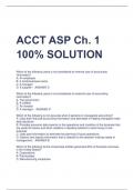 ACCT ASP Ch. 1 100% SOLUTION/ACCT ASP Ch. 1 100% SOLUTION