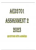 AED3701 Assignment 2 2023 QUESTIONS WITH ANSWERS