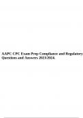 AAPC CPC Exam Prep Compliance and Regulatory Questions and Answers 2023/2024.
