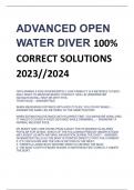 ADVANCED OPEN  WATER DIVER 100%  CORRECT SOLUTIONS  2023//2024