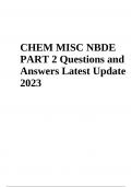 CHEM MISC NBDE PART 2 Questions and Answers Latest Update 2023