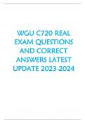 WGU C720 REAL  EXAM QUESTIONS  AND CORRECT  ANSWERS LATEST  UPDATE 2023-2024